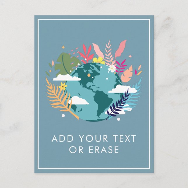 Planet Earth Nature Clouds Tropical Add Your Text Holiday Postcard (Front)