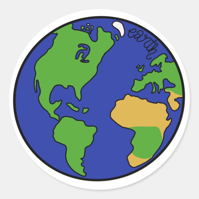 Planet Earth of the Solar System Classic Round Sticker (Front)