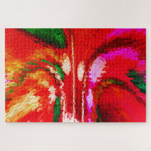 Planet Earth on fire art Jigsaw Puzzle