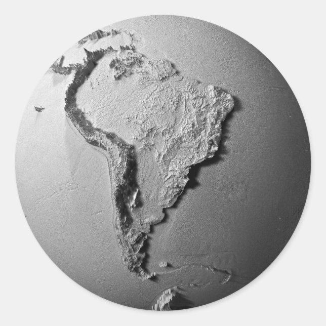 Planet Earth On White Background - South America Classic Round Sticker (Front)