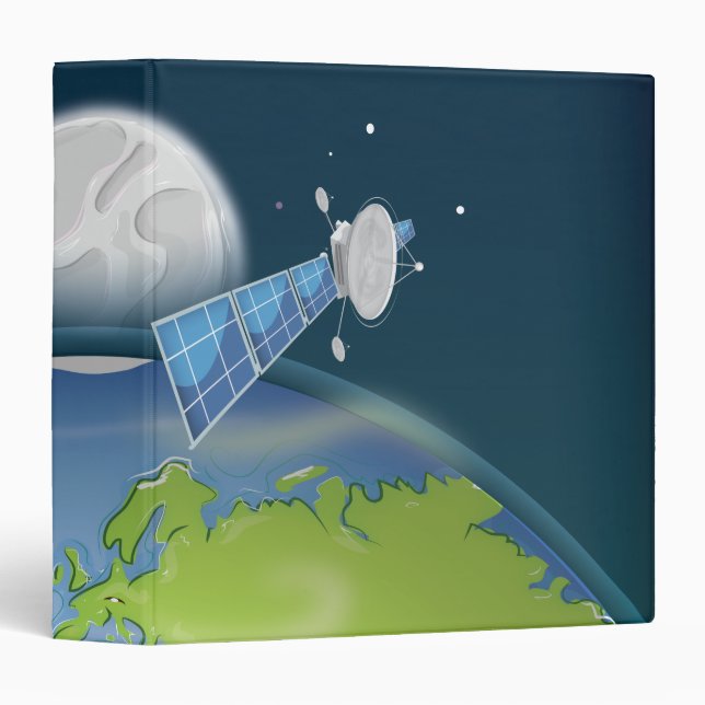 Planet Earth orbiting Satellite Binder (Front/Spine)