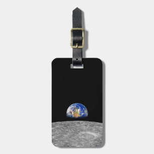 Planet Earth Rising Over Moon Luggage Tag