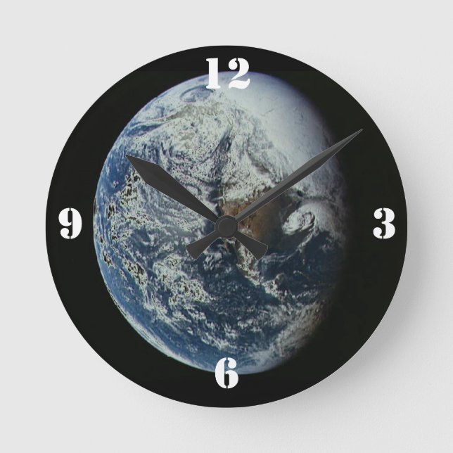 Planet Earth  Round Clock (Front)