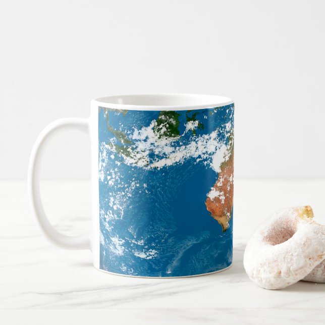 Planet Earth Showing Clouds Over Australia. Coffee Mug (With Donut)