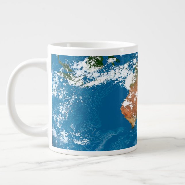 Planet Earth Showing Clouds Over Australia. Large Coffee Mug (Left)