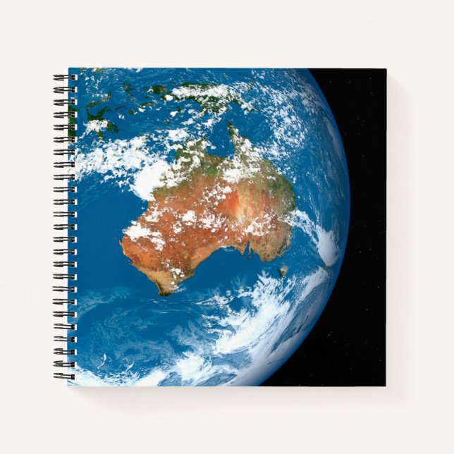 Planet Earth Showing Clouds Over Australia. Notebook (Front)