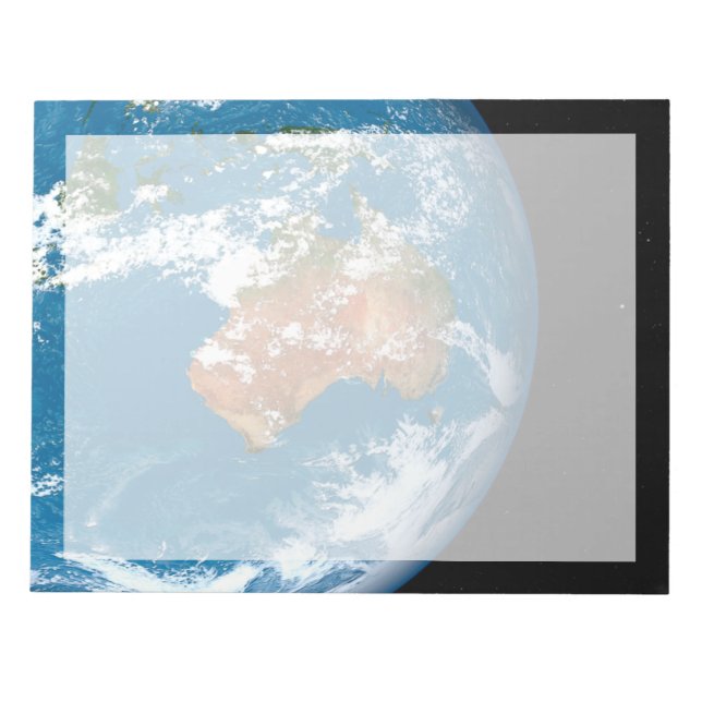 Planet Earth Showing Clouds Over Australia. Notepad (Front)