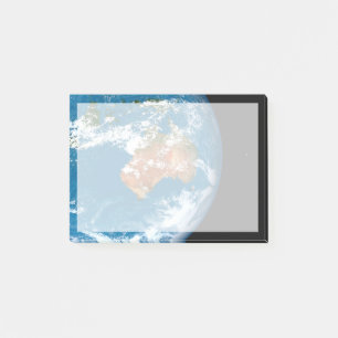 Planet Earth Showing Clouds Over Australia. Post-it Notes