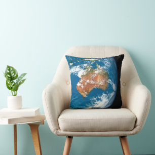 Planet Earth Showing Clouds Over Australia. Throw Pillow