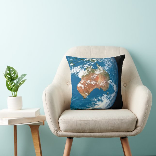 Planet Earth Showing Clouds Over Australia. Throw Pillow (Chair)