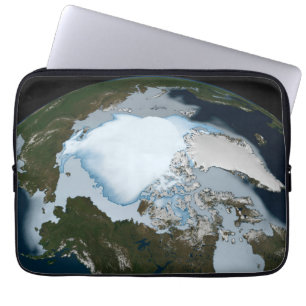 Planet Earth Showing Sea Ice Coverage In 1980. Laptop Sleeve