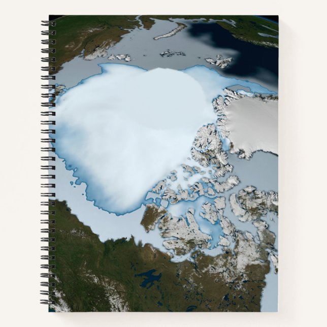 Planet Earth Showing Sea Ice Coverage In 1980. Notebook (Front)