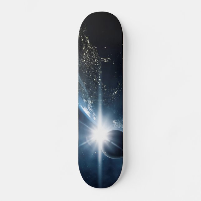 Planet Earth Space View Skateboard (Front)