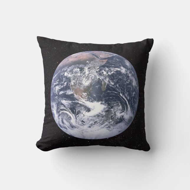Planet Earth Starry Sky Throw Pillow (Front)