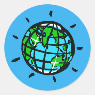 Planet Earth - Sticker rond classique