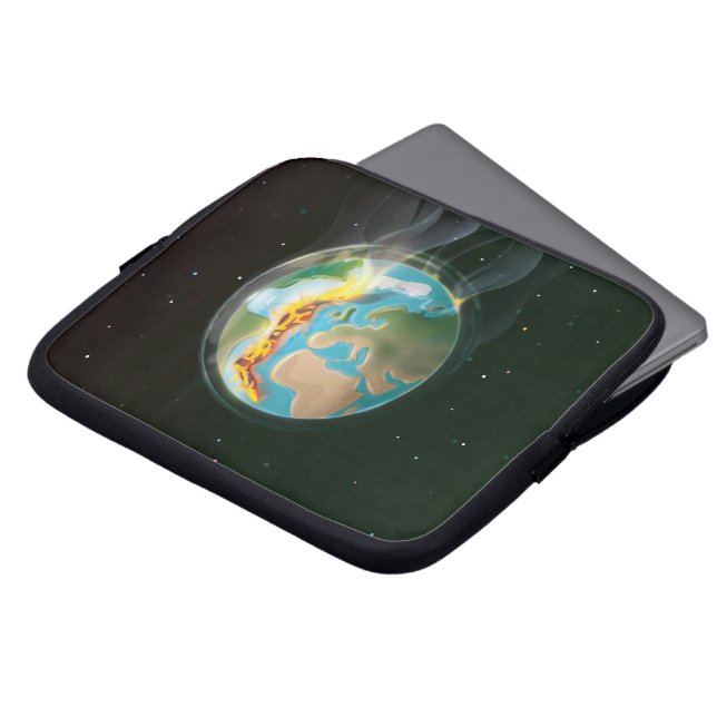 Planet Earth Tectonic Plates Laptop Sleeve (Front Top)