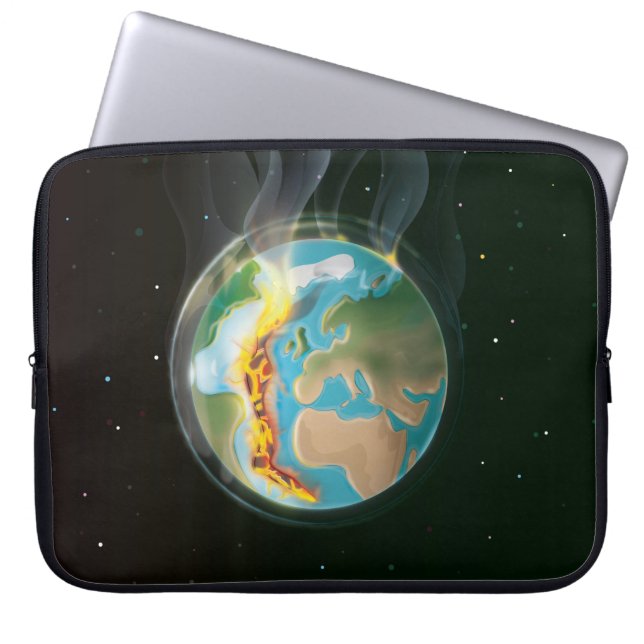 Planet Earth Tectonic Plates Laptop Sleeve (Front)