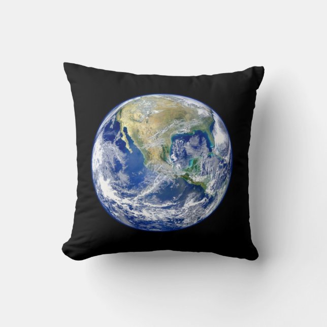 Planet Earth Throw Pillow (Front)