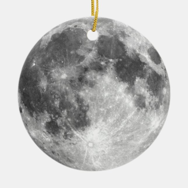 PLANET EARTH'S MOON (solar system) ~ Ceramic Ornament (Front)