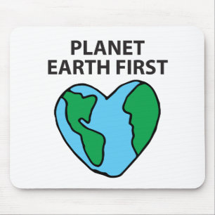 Planet First Ecofriendly Icon Happy Earth Clipart Mouse Pad
