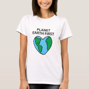 Planet First Ecofriendly Icon Happy Earth Clipart T-Shirt