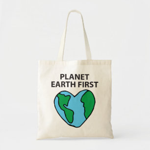 Planet First Ecofriendly Icon Happy Earth Clipart Tote Bag