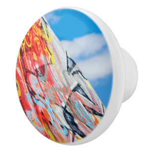 planet graffiti ceramic knob