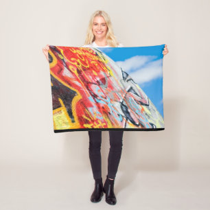 planet graffiti fleece blanket