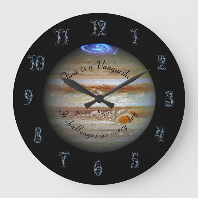Planet Jupiter Astronomy Sagittarius New Age Large Clock (Front)