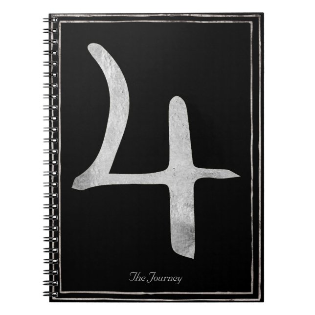 Planet Jupiter hammered silver stylized symbol  Notebook (Front)