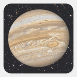 Planet Jupiter Starry Sky Square Sticker