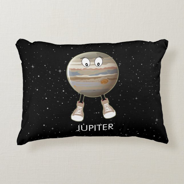 Planet Jupiter & Stars Accent Pillow (Front)