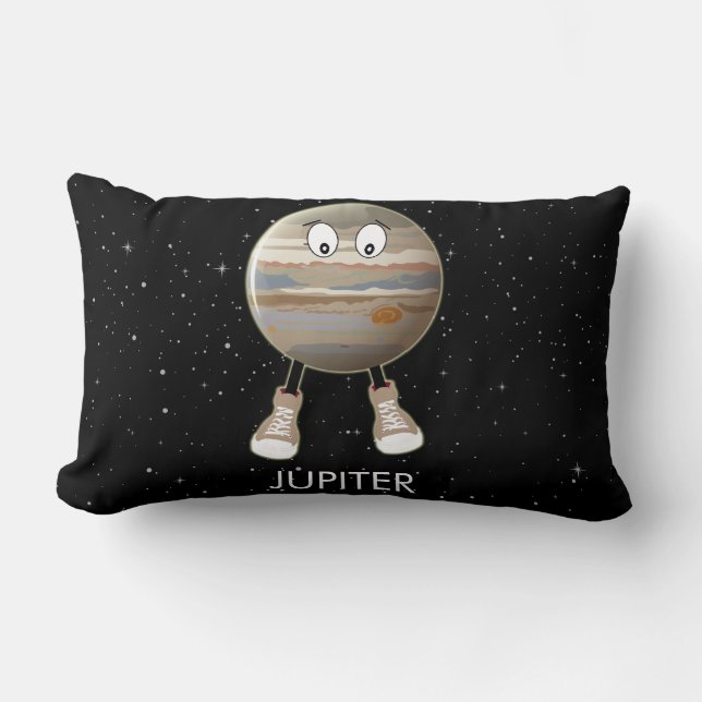Planet Jupiter & Stars Lumbar Pillow (Front)