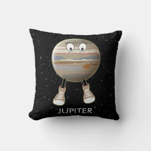 Planet Jupiter & Stars Throw Pillow