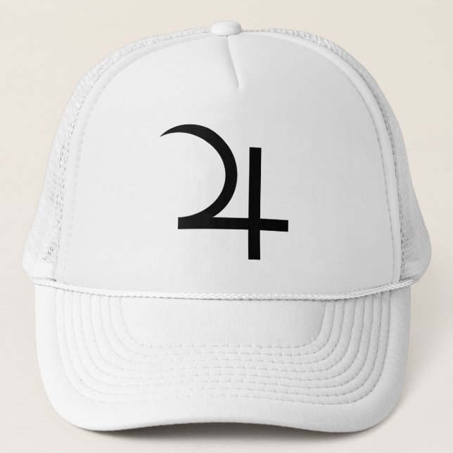 Planet Jupiter Symbol (black) Trucker Hat (Front)