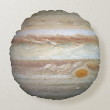 Planet Jupiter Watercolor Round Pillow