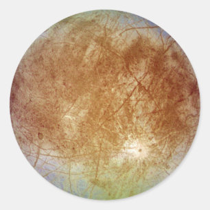 PLANET JUPITER'S MOON EUROPA (solar system) ~ Classic Round Sticker