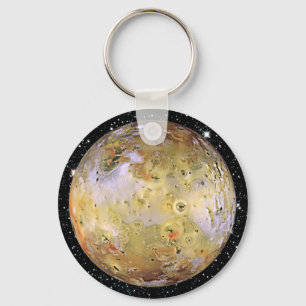 PLANET JUPITER'S MOON IO star background Keychain