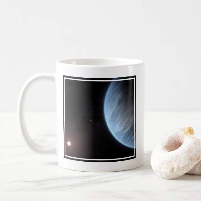 Planet K2-18b, Host Star And Accompanying Planet. Coffee Mug (With Donut)