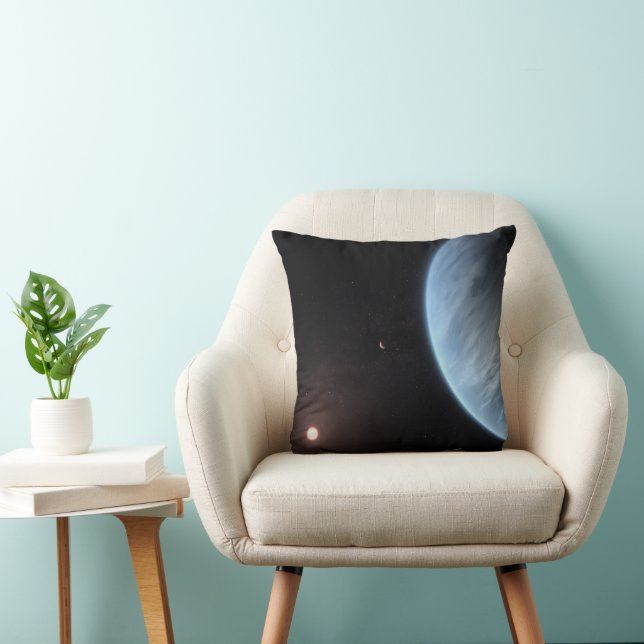 Planet K2-18b, Host Star And Accompanying Planet. Throw Pillow (Chair)