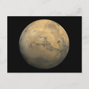 Planet Mars in the solar system NASA Postcard