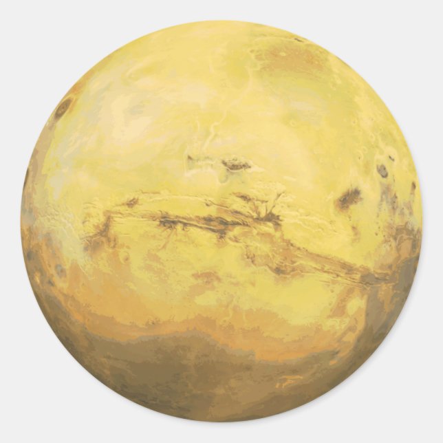 Planet Mars Solar System Classic Round Sticker (Front)