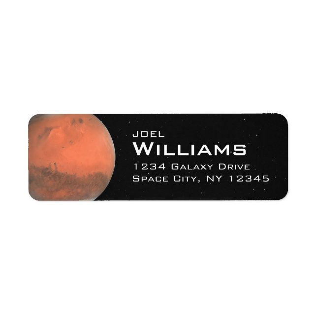 Planet Mars Solar System Space Return Address (Front)