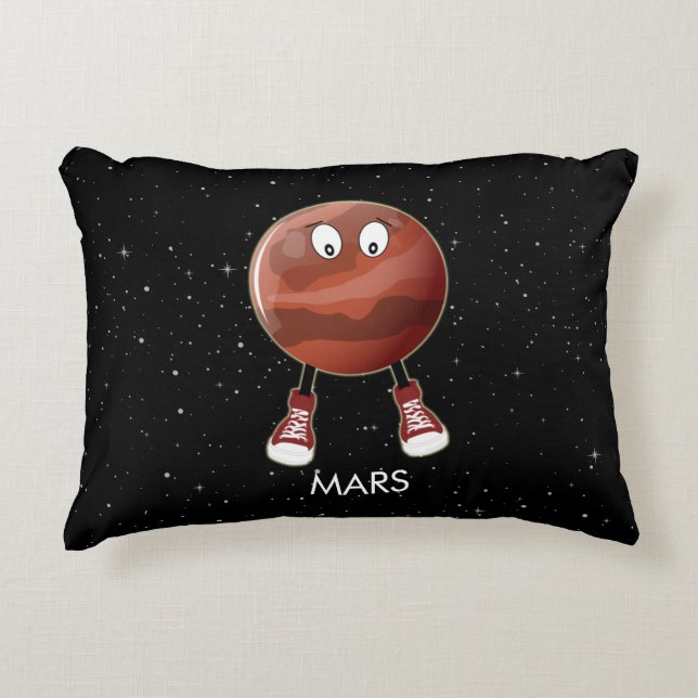 Planet Mars & Stars Accent Pillow (Front)