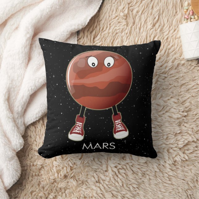 Planet Mars & Stars Throw Pillow (Blanket)