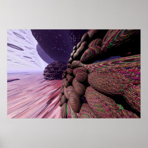 Planet Mars. Walls of buildings. Poster