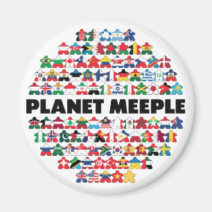 Planet Meeple, Aimant rond en texte noir