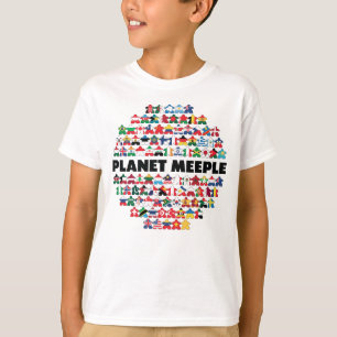 Planet Meeple, Black Text Boys Shirt