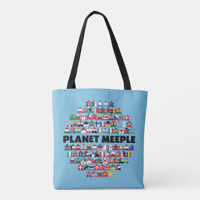 Planet Meeple, Black Text Tote Bag (Back)
