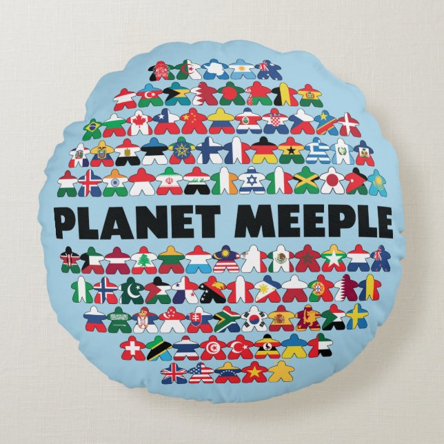 Planet Meeple, Coussin de texte noir (Devant)